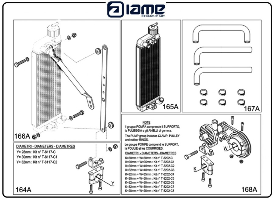 SOPORTE RADIADOR INFERIOR IAME X30 WATERSWIFT (FIG. 164A)